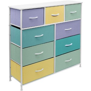 Sorbus Dresser with 9 Drawers - Furniture Storage Chest Tower Unit for Bedroom, Closet, etc - Steel Frame, Wood Top, Fabric Bins - 1 of 4