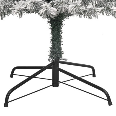 Slim 106.3" White PVC Outdoor Christmas Tree with Metal Stand