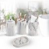 KRALIX 4pc Marble Resin marble effect Bath Accessory Set White: Includes Tumbler, Dispenser, Dish, Holder - 2 of 4