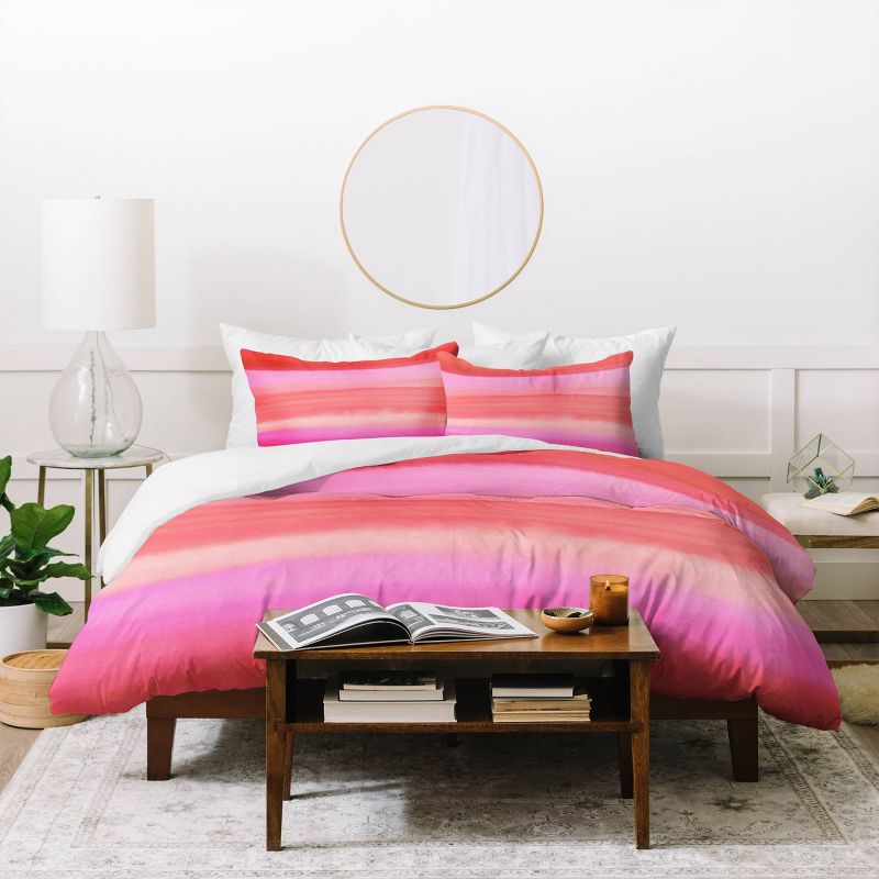 Amy Sia Ombre Watercolor Duvet Set Pink - Deny Designs, 3 of 7