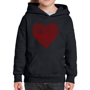 LA Pop Art Love Yourself - Girl's Word Art Hooded Sweatshirt - 1 of 4