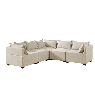 Molly 35" Linen Modular Corner Chair