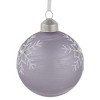 Northlight 3ct Purple Glass Ball Christmas Ornaments with Snowflakes 3" (80mm) - 4 of 4