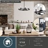 VAXCEL Grantley Matte Black Wheel Chandelier Light Fixture Clear Glass Shade, LED Compatible, Damp Rated - 2 of 4