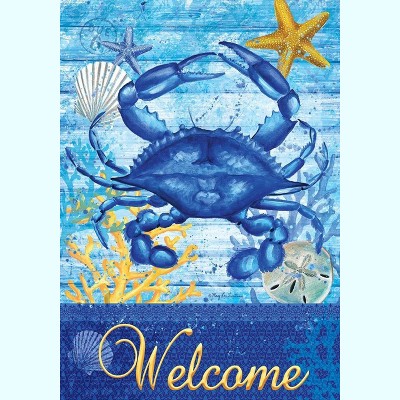 Briarwood Lane Summer Garden Flag 12x18 For Outdoor Blue Crab Welcome Nautical For Summer Garden Flag Flags For Outside