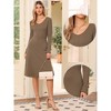 INSPIRE CHIC Women's Ribbed Knitted Long Sleeve V Neck Midi Sweater Dresses - 2 of 4