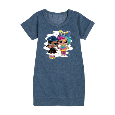 - LOL Surprise! - Drip Drop Painting Girls Graphic Short Sleeve Fleece Dress