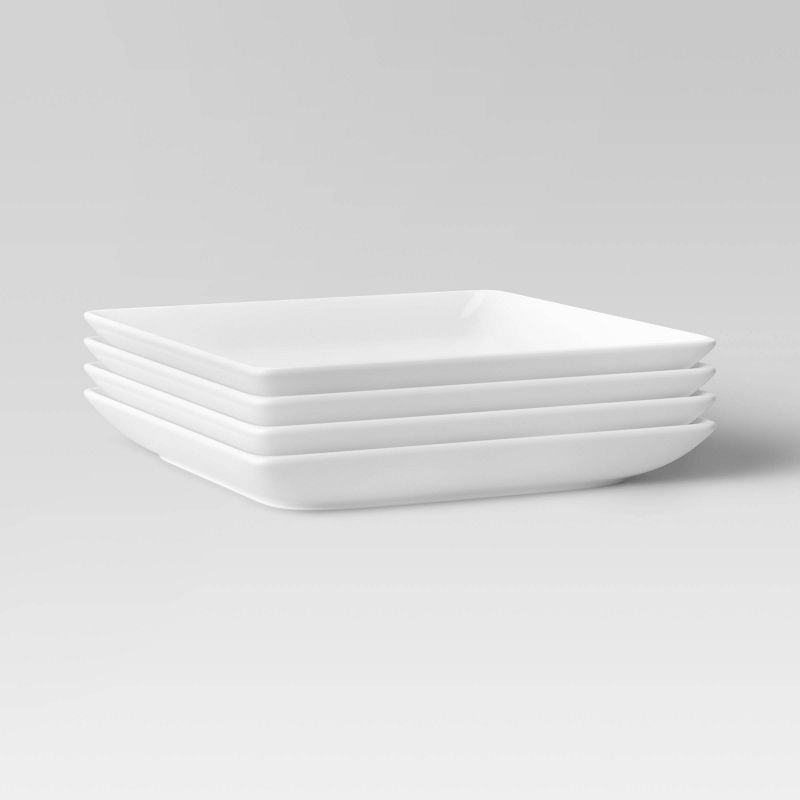 11" Porcelain Square Dinner Plate White - Threshold&#153;, 2 of 3