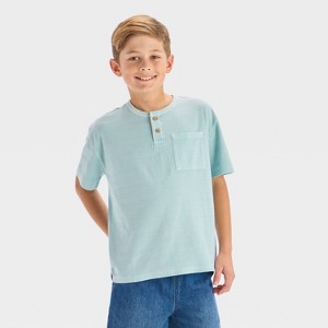 Boys' Short Sleeve Relaxed Fit Henley T-Shirt - Cat & Jack™ - 1 of 3