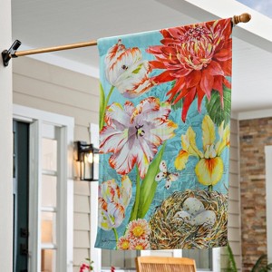 Evergreen Fleur Nest Suede House Flag 28 x 44 Inches Outdoor Decor for Homes and Gardens - 1 of 4