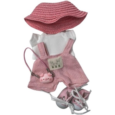 Doll Clothes Superstore Pretty in Pink 6-Piece Summer Outfit for 17.5 cm Labubu Dolls
