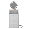 CAVINAS 3 In 1 Vanity Desk Small Vanity Set with Charging Station, Hidden Stool for Apartment, Bedroom - 2 of 4