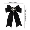 INSPIRE CHIC Women's Imitation Pearl Rhinestone Elegant Velvet Pre-Tied Bow Tie Brooch for Wedding Party - 2 of 4