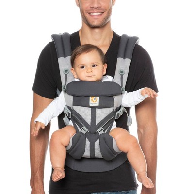 Ergobaby Omni 360 Cool Air Mesh All Position Breatheable Baby Carrier with Lumbar Support- Carbon Gray 7-45lb