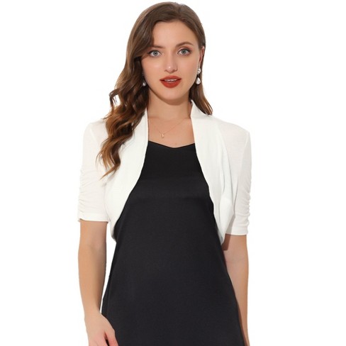 Ladies white clearance short sleeve cardigan