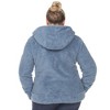 Plus Size Hooded High Pile Fleece Jacket - White Mark - 3 of 4