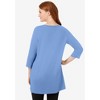 Woman Within Plus Size Perfect Three-Quarter-Sleeve Scoopneck Tunic - 3 of 4
