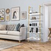 Tangkula 5 Tier Ladder Shelf 71" Open Wall-Mounted Bookcase with Golden Steel Frame - 3 of 4