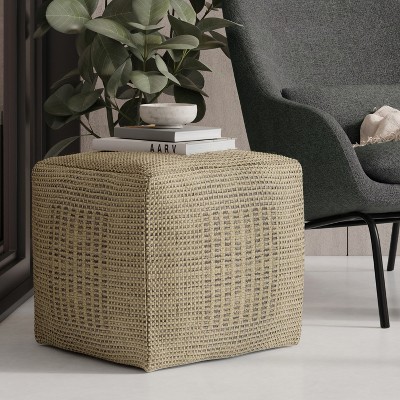 Delilah Square Woven Pouf
