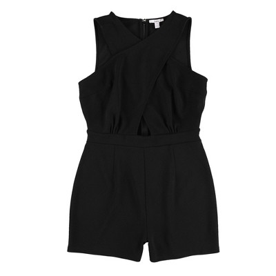bar III Womens Cross Front Romper Jumpsuit