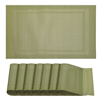 Unique Bargains Heat Resistant Washable Woven PVC Placemat 8 Pcs
