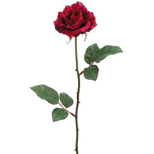 Allstate Floral Long Stem Blooming Rose Artificial Floral Spray - 23" - Burgundy - 1 of 4