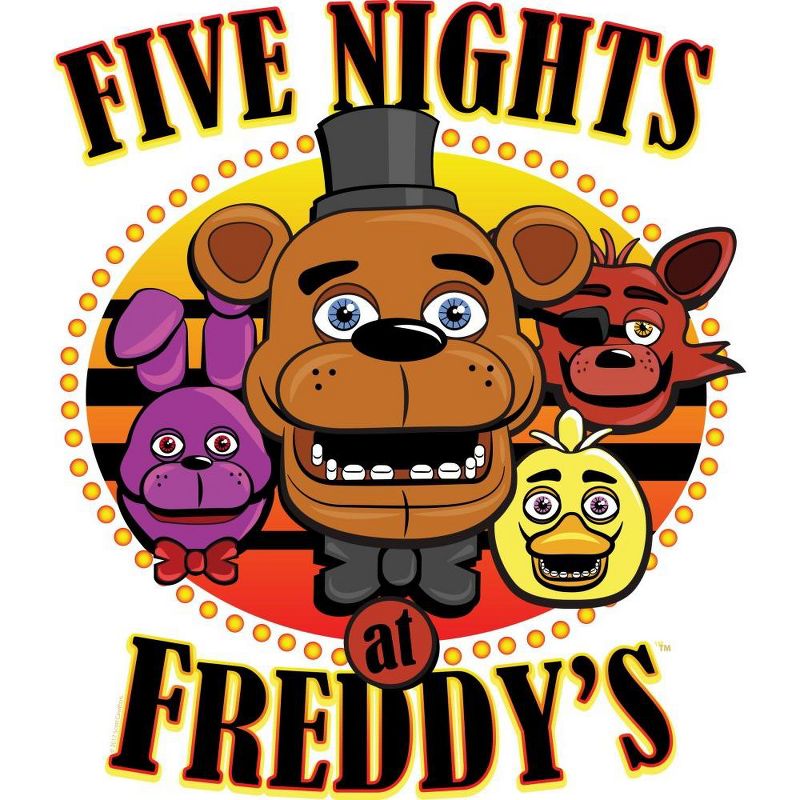 Five Nights at Freddy's Group Character Art Boy's Red T-shirt, 2 of 4