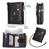 Mens Wallet with Chain Genuine Leather Purse RFID Blocking Bifold Double Zipper Coin Pocket - 3 of 4