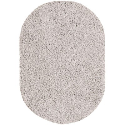 Silver Screen Oval 4' x 6' Shag Synthetic Rug