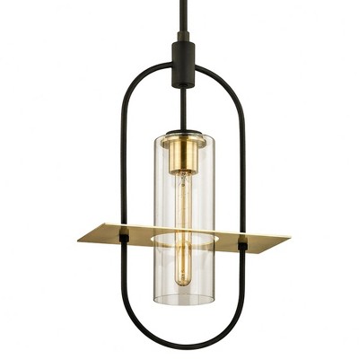 Troy Lighting Smyth 1 - Light Pendant in  Dark Bronze Clear Shade