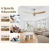 60 inch Smart Low Profile Ceiling Fan No Lights with Remote APP Control 3 Wood Blade Ceiling Fan for Outdoor Indoor Living Room Farmhouse Patio - 3 of 4