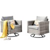 XIZZI Outdoor Rocking Chair 360 Degrees Swivel, Patio Bistro Set of 2, PE Rattan All Weather Outside Rocker Chair for Porch, Garden and Terrace - 2 of 4
