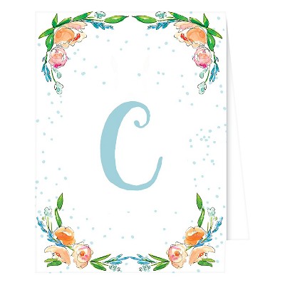 10ct "C" Monogram Floral Crest Note Cards White