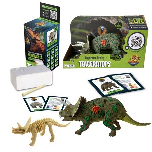 Dino Explorers: AR Dinosaur XL & Brick Combo - 10" Triceratops Sound Figure - 1 of 4