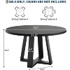 COZONY 47" Round Dining Table for 4-6 People, Modern Kitchen Table with Sturdy Cross-Shaped Base & Adjustable Foot Pads, Black Table for Dining Room - 2 of 4