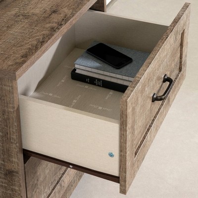 Weathered Oak 2-Drawer Farmhouse Nightstand