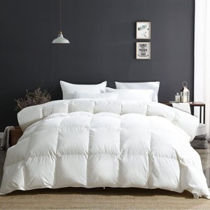 APSMILE King Size Luxury 100% Organic Cotton All Season Down Feather Fibers Comforter Duvet Insert(106x90, Ivory White) - 1 of 4