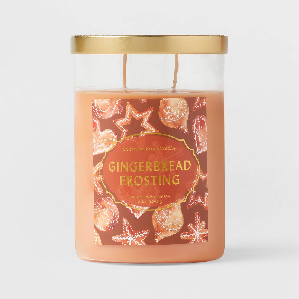 21.5oz Lidded Glass Jar Gingerbread Frosting Candle - Opalhouse Pack 4 