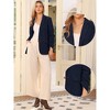 INSPIRE CHIC Women Ruched Sleeve One Button Lapel Pockets Suit Jackets Work Business Casual Blazer - 2 of 4