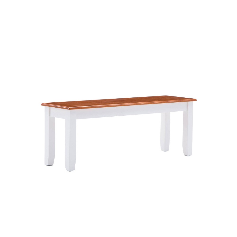 Photos - Other Furniture Bloomington Bench White/Honey Oak - Boraam