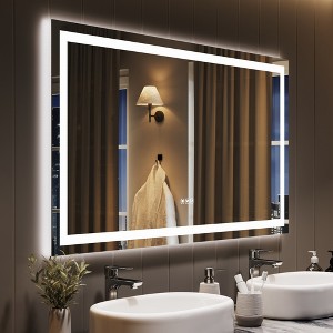 LED Bathroom Mirror with Lights, Dimmable Vanity Mirror, Front&Backlit, 3 Colors, Memory, Anti-Fog Light Up Wall Mirror, Horizontal/Vertical - 1 of 4