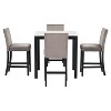 Whisen 5-piece Counter Height Dining Table Set with Faux Marble Top Dining Table and Velvet-Upholstered Chairs - 4 of 4