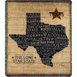 Manual Woodworks and Weavers USA Texas Flag Throw Blanket – Rustic Americana Décor for Home or Office - 1 of 3
