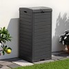Syemin Outdoor Trash Cans 38 Gallon Outdoor Trash Can Waterproof Garbage Can with Lid Indoor Outdoor Use Trash Bin, Black, 16.1"*16.26"*33.86" - 2 of 4