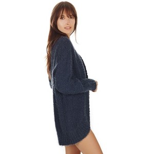 Memoi Women's Fuzzy Cocoon Loose Open-Front Cardigan Sweater - 1 of 4
