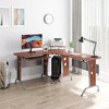 HOMCOM L-Shaped Corner Computer Office Desk Workstation with Elevated Shelf, Rolling Keyboard Tray, & Convenient CPU Stand - 3 of 4