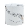 INFURNIC Coffee Tables Cylindrical Table with Patterned Design Multi-purpose Coffee Dining Workbench for Living Room, White, 15.7"*15.7"*15.7" - 2 of 4