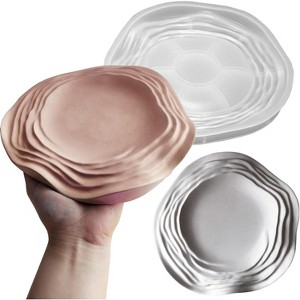 JDICTION Ocean Wave Tray Mold for Resin, Irregular Flower Shape Silicone Mold for Concrete, 3D Jewelry Trinket Dish & Soap Dish DIY Craft - 1 of 4