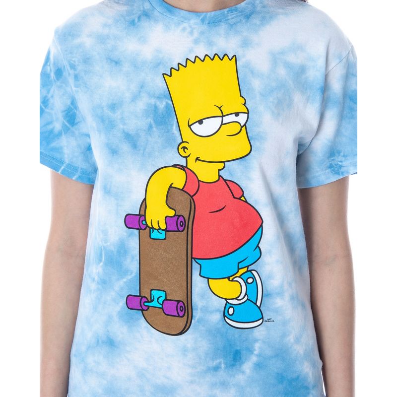 The Simpsons Womens' Bart Simpson Tie-Dye Skimmer Girls' T-Shirt Adult, 3 of 6