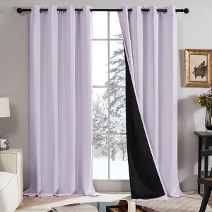 Deconovo Satin 100% Light sheiled Curtains 2Panels For LivingRoom or Bedroom - 1 of 4